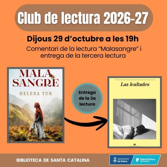 Club de lectura sobre Malasangre, d’Helena Tur, a càrrec del personal bibliotecari