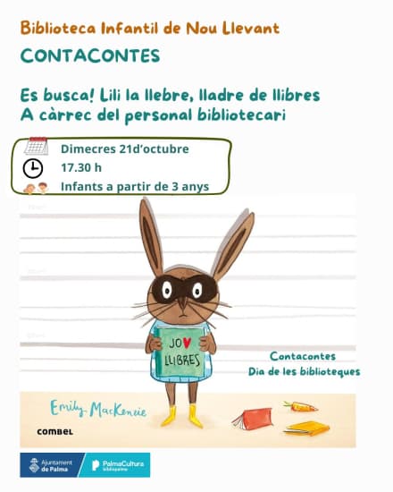 Es busca! Lili, la llebre lladre de llibres, a càrrec del personal bibliotecari