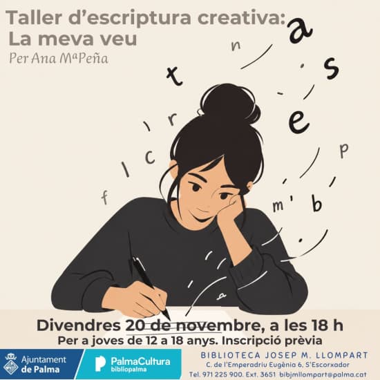 Escriptura creativa per a joves: “La meva veu”, amb Ana Mª Peña