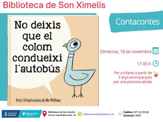 No deixis que el colom condueixi l’autobús!, a càrrec del personal bibliotecari